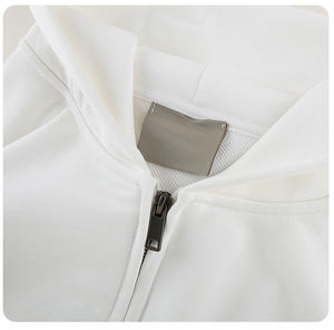 Haute qualité personnalisé Double taille fermeture éclair 460g 100% coton pleine fermeture éclair sweats à capuche col zippé femmes hommes sweats à capuche - Product Image 3