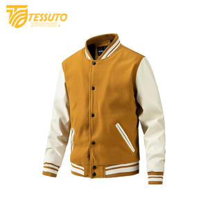 เสื้อแจ็คเก็ตนักเรียนแบบวินเทจสำหรับผู้ชายเสื้อโค้ทฤดูหนาวลายตัวอักษร - Product Image 3