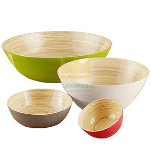 Vietnam Handicraft Top Supplier Bamboo Bowl With many colors & Size Customized 100% Eco-friendly Wholesale