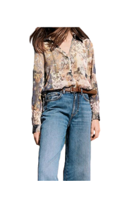 Elegante y cómoda camisa floral de contraste marrón Ideal para fitness y actividades al aire libre al por mayor de La India - Product Image 4