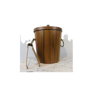 Hot Selling Wooden Ice Bucket Customized Size <b>Bar</b> Ware Beer Wooden Ice Bucket Promotion Double Wall Wood and Steel Ice Bucket - Product Image 1