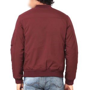 Mahroon couleur avec poches latérales taux de gros la plus haute qualité confortable meilleur tissu vêtements d'extérieur hommes Bomber vestes - Product Image 4