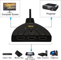 Commutateur HDMI SY 4K 3 en 1 sortie sélecteur HD 3 ports câble HD prend en charge le lecteur 3D Full HD 4K 1080P