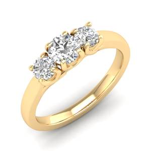 Reyes แหวนแหวนหมั้น925สุดหรูสีเงินสเตอร์ลิงสำหรับผู้หญิง0.88เจียระไนทรงกลมเพชรโมอิสซาไนต์สำหรับงานแต่งงาน - Product Image 1