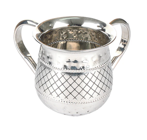 แก้วล้างหน้าสแตนเลส ผู้ผลิตอินเดีย ชุดห้องน้ำ แก้วล้างหน้าทองเหลืองลายนูน 50 ออนซ์ แก้วล้างหน้าลายตอก ขายดี - Product Image 1