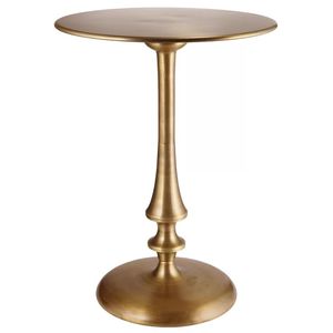 Mesa redonda de latón adecuada para un espacio moderno y elegante en el hogar o como centro de mesa decorativo para el vestíbulo de un hotel con estilo. - Product Image 6