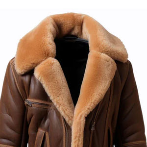 Precio al por mayor chaqueta de alta calidad para hombre acolchado ligero de alto rendimiento de cuero de piel de oveja Sherpa chaquetas para la venta - Product Image 3