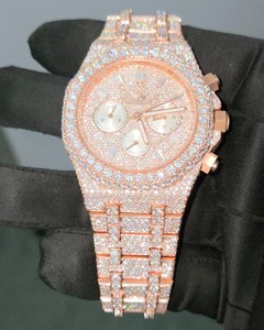 Montre analogique Miyota en acier inoxydable avec moissanite Hip Hop Bling pour hommes, luxe, mode, quartz, vente chaude - Product Image 1