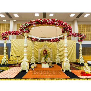 Décoration de Mandap de Mariage Élégante en FRP FIJI – Qualité Supérieure, Portable, Moderne, pour Mariages, Installation Ronde de Mandapam, Décoration d'Événements aux États-Unis - Product Image 1