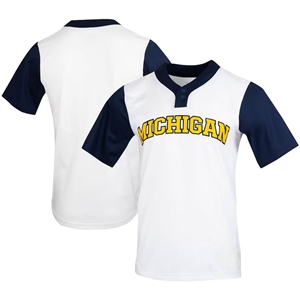 Camiseta de béisbol de la Universidad de Michigan, ropa deportiva universitaria Unisex personalizada con cuello de botón, camiseta lisa transpirable Team Spirit - Product Image 1
