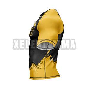 Protège-éruption à manches courtes pour hommes, imprimé de logo personnalisé de haute qualité, séchage rapide, sports nautiques, surf, natation - Product Image 3