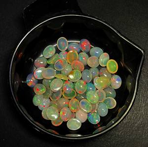 Haute qualité 5 pièces 9*11MM 10CT ovale Cabochon naturel éthiopien opale et améthyste IGI certifié lâche poire pierres précieuses Lot pour bijoux - Product Image 5