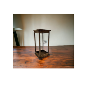 Decoración de boda, farol de hierro soldado, acabado de madera rústica, portavelas y portavelas para decoración del hogar - Product Image 1