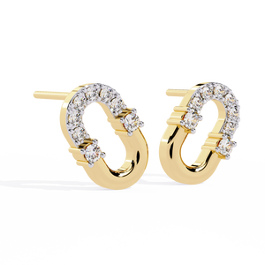 Boucles d'oreilles en or 18 carats brillantes avec diamant de laboratoire, boucles d'oreilles de qualité supérieure - Product Image 2