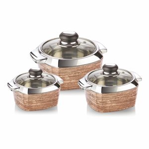 Cazuelas aisladas de acero inoxidable de diseño moderno de alta calidad, olla caliente para servir con tapa para servir, precio bajo de Hos - Product Image 1