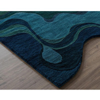 Tapis en laine artisanal moderne et artistique, vert et bleu, couleur unie, à poils longs, antidérapant, tufté, réversible, adapté aux animaux domestiques, personnalisable, indien