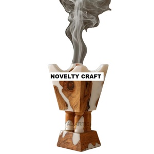Brûleur d'encens indien artisanal de luxe, écologique, en bois de pin et résine époxy, parfum Oud arabe, pour Ramadan et l'Aïd, ROYAL ARTISANS - Product Image 3