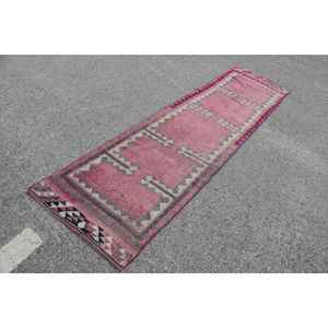 Vintage Turkish Herki <b>Runner</b> Rug 2.7x10.6 ft, <b>Red</b> Persian Rug Wool - Product Image 2