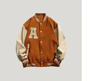 Veste universitaire d'hiver, veste bomber, coupe ample, décontractée, veste de baseball, veste brodée en chenille - Product Image 4