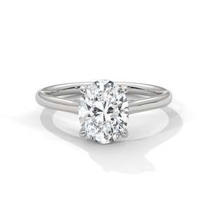 Bague de fiançailles solitaire ovale en diamant de laboratoire 2 carats, pureté VVS, or massif rose, jaune ou blanc, coupe ovale classique, cultivé en laboratoire - Product Image 3
