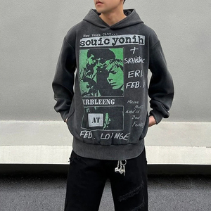 Otoño Invierno Sudadera con capucha de moda para hombres y mujeres Algodón puro Terciopelo suelto Hip-hop Street Style ODM Forro polar bordado - Product Image 4