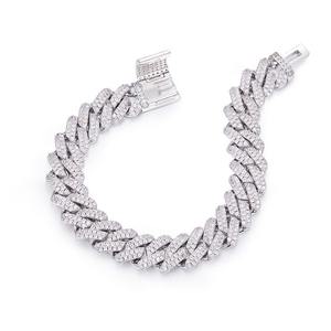 Bracelet chaîne cubaine en diamant d'excellente qualité pour un maximum de brillance et de confort disponible au meilleur prix depuis l'Inde - Product Image 3