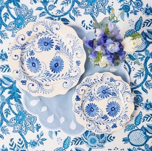 Manteles individuales de lino bordados decorativos elaborados con precisión para complementar la vajilla de cristalería elegante y la decoración de la Mesa - Product Image 1