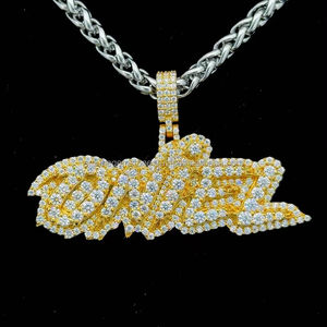 Lettre personnalisée Hip Hop pendentif personnalisé lettre porte-bonheur hommes Hip Hop numéro pendentif diamant glace Hip Hop bijoux en argent Sterling IGI - Product Image 1