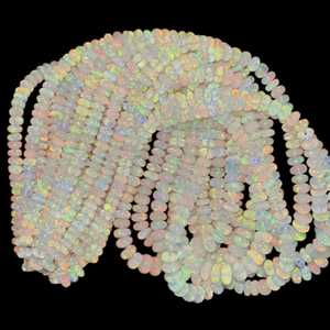 Cuentas de Rondelle lisas de ópalo etíope de 5-7mm, hebra de ópalo de fuego Natural, cuentas de piedras preciosas sueltas para collar, pulsera, fabricación de joyas - Product Image 5