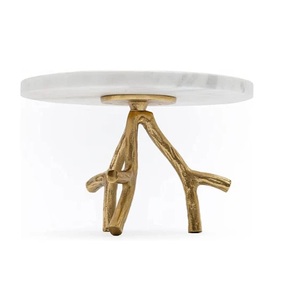 Soporte de pastel de metal de diseño y tamaño personalizado de alta calidad con tapa de mármol Soporte de pastel de diseñador hecho a mano. - Product Image 1