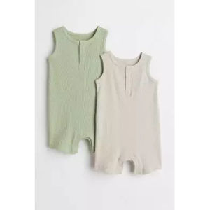 Traje de dormir de tela suave, mono extra suave de muselina de algodón, peleles de bebé sin manga y con pie certificado - Product Image 1