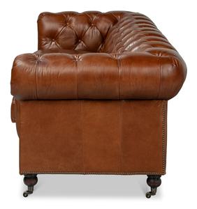 Modern Luxury European Style 3-Seater Genuine Leather Chesterfield <b>Sofa</b> for Bedroom & <b>Living</b> <b>Room</b> Use - Product Image 2