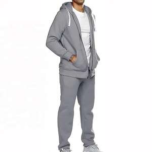 Casual Striped Sport Slim Fit Zipper Jacket <b>Jogger</b> Plain Fleece Fitted <b>Gym</b> Sports Fleece Tracksuit <b>Men</b> - Product Image 2
