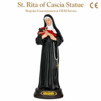 Statue en résine personnalisée de Sainte Rita de Cascia, style européen, souvenir religieux pour la décoration de la maison catholique