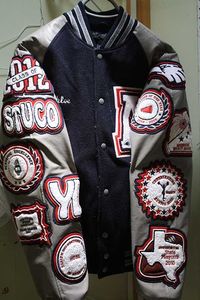 Style Custom Varsity <b>Jacket</b>/<b>Men's</b> Melton Wool Varsity <b>Jackets</b> Wholesale Letterman <b>Jacket</b> with <b>Leather</b> Sleeves - Product Image 5