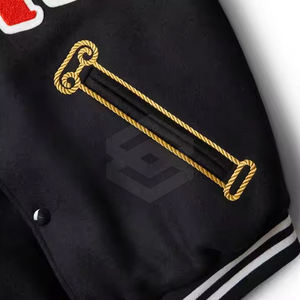 Nueva chaqueta de invierno con bordado de chenilla para hombre a la moda con diseño único de cuello levantado tela transpirable de alta calidad - Product Image 5