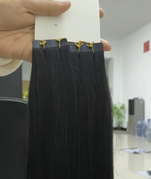 40 Pièces 100g Extensions de Cheveux Humains Vierges Brésiliens Remy à Bandes Adhésives Lisses Sans Enchevêtrement Sans Perte