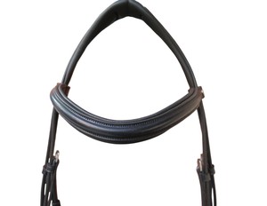Brida de caballo de cuero auténtico de la mejor compañía, banda para la nariz de doma duradera, banda para cejas levantada, venta al por mayor, equipo de equitación barato - Product Image 3