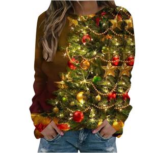 Nueva llegada de las mujeres sublimación sudadera transpirable ropa de calle personalizada 3D sublimación impresa cuello redondo sudadera para las mujeres - Product Image 4