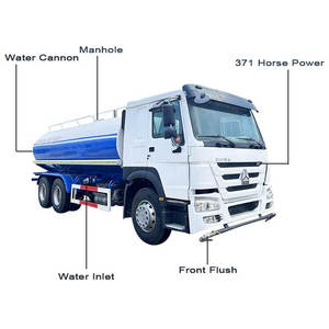 Camion-citerne à eau Howo 5000L d'occasion, moteur diesel, transmission 6x4, citerne en acier pour le stockage de carburant - Product Image 6