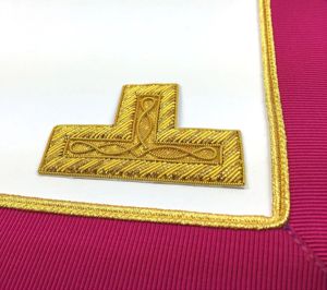 ผ้ากันเปื้อนเครื่องราชกกุธภัณฑ์จาก Masonic ที่มีปลอกคอโซ่ผ้ากำมะหยี่สีม่วงทำมือ HSE - Product Image 3