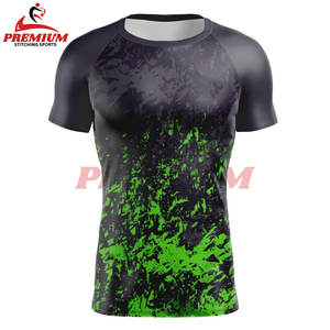 Sublimación personalizada Impreso Rash Guard para hombres Spandex Protección UV Surf Buceo Rashguard Boxeo Gimnasio Camisas de compresión - Product Image 6