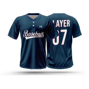Maillots de baseball/softball unisexes personnalisés, 100% polyester, imprimés par transfert thermique avec des noms et des numéros d'équipe personnalisés, livraison rapide - Product Image 3