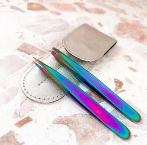 Ensemble de pinces à sourcils inclinées pointues personnalisées professionnelles de haute qualité ciseaux à ressort en acier inoxydable durable et écologique - Product Image 4