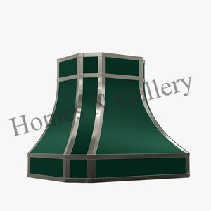 Campana extractora eléctrica de acero inoxidable, dosel, chimenea India, increíble acabado verde, escape de cocina hecho a mano, los mejores remaches de tira - Product Image 1