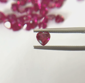Lab Grown created Heart Cut Ruby Loose Red Gemstone Corundum Stone IGI certified 6mm 8mm 10mm 12mm - Product Image 2