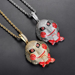 Pendentif Masque Tendance en Argent Sterling 925, Bijoux Hiphop Personnalisés, Moissanite VVS Taille Brillant, Plaqué Or Rhodié - Product Image 5