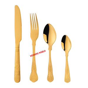 Cubiertos de metal con acabado dorado y azul Cubiertos hechos a mano de calidad superior Cubiertos de metal nuevos al por mayor con estilo clásico - Product Image 6