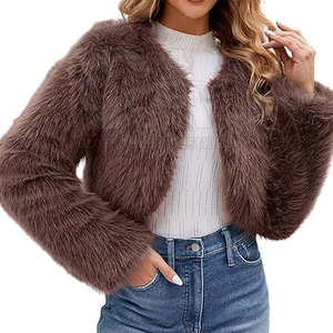 Veste d'hiver courte en fausse fourrure pour femme, prix d'usine, style court, haute qualité, fourrure synthétique, approvisionnement en gros - Product Image 5