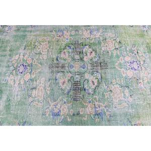 Alfombra de 5.2x8.3 pies, alfombra vintage, alfombra turca de lana verde con motivos de plantas y árboles - Product Image 5